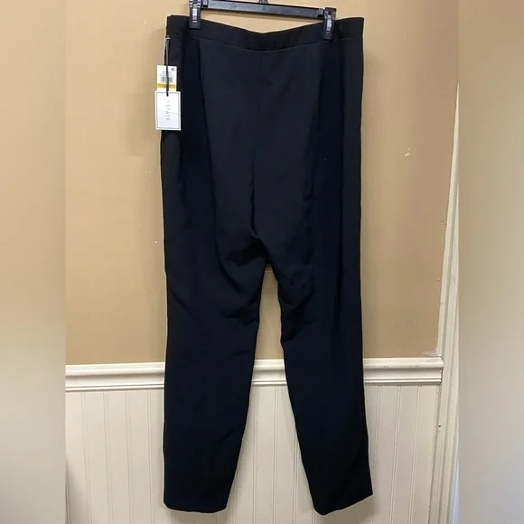 1.State Black Side Zip Front Hem Slit Pants Size 16W NWT - Picture 2 of 6